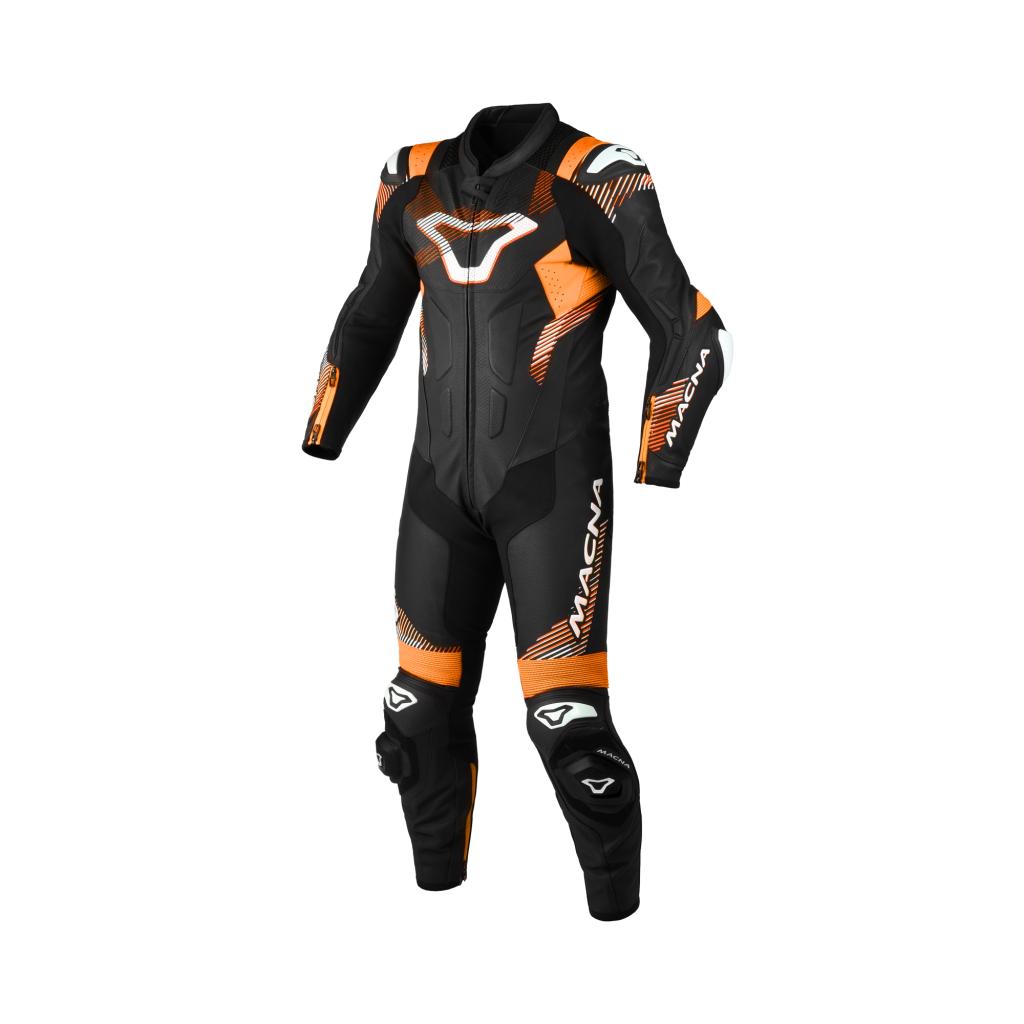Macna Armadyl 1-piece leather suit black-orange-white