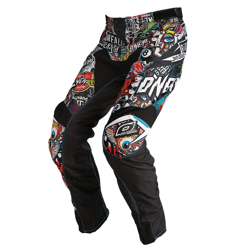 O'NEAL | Motocross-Hose | Enduro Motorrad | strapazierfähige Denierstoffe, mit großer Bewegungsfreiheit, Athletische Passform| Pants Mayhem Crank | Erwachsene | Schwarz Multi | Größe 38, 0123-138