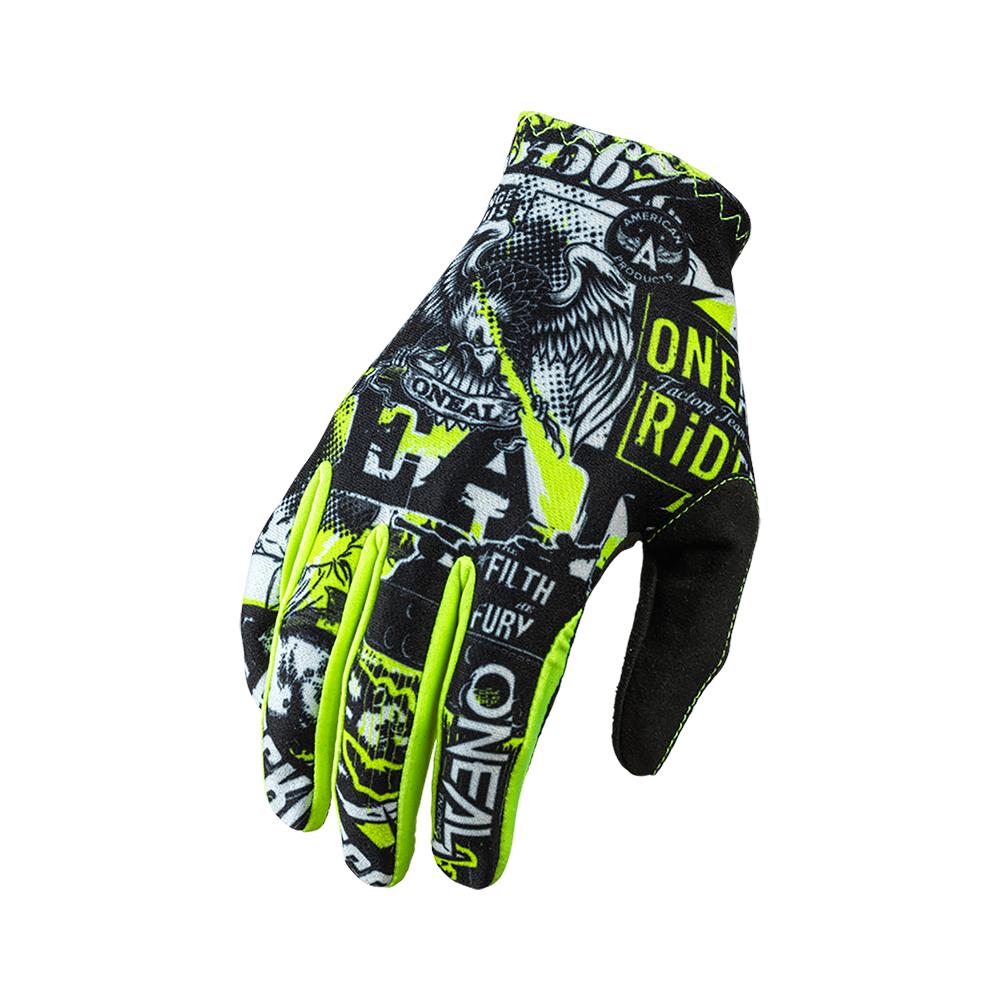 O'NEAL | Fahrrad- & Motocross-Handschuhe | MX MTB DH FR Downhill Freeride | Langlebige, Flexible Materialien, belüftete Handoberseite | Matrix Glove Attack | Unisex | Schwarz Neon Gelb | Größe L