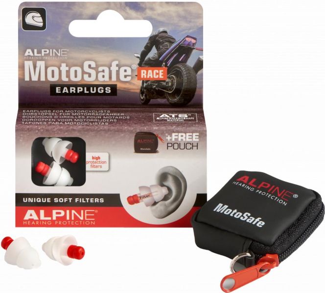 ALPINE MotoSafe Race hearing protection including case