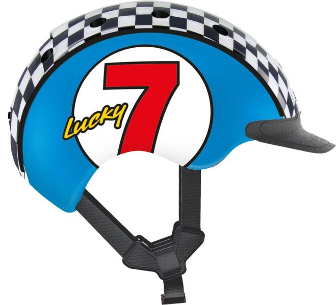 CASCO MINI 2 dětská lyžařská helma na kolo Lucky 7-modro-bílá 52-56cm
