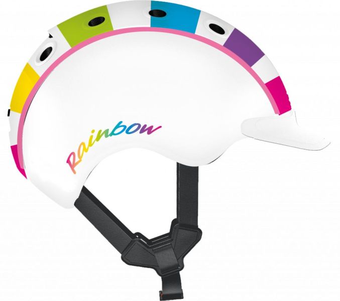 CASCO MINI 2 casco da sci per bicicletta per bambini arcobaleno bianco 52-56 cm