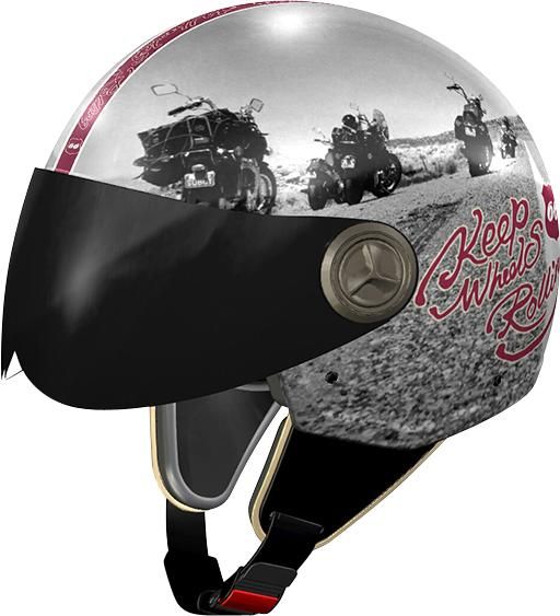 Casque jet ROUTE 66 VINTAGE II KEEP ROLLING