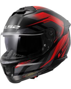 LS2 FF808 STREAM II FURY Integralhelm schwarz-rot XS