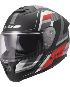 LS2 FF808 STREAM II VINTAGE Integralhelm matt schwarz-grau-rot 3XL