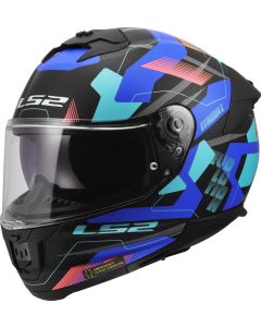 LS2 FF808 STREAM II MIKA Integralhelm matt schwarz-blau 3XL