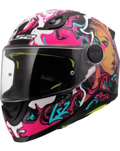 LS2 FF812 KID CYBERG Kinderhelm matt purple-cyan blau S