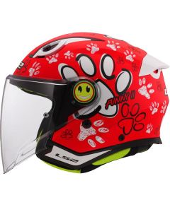 LS2 OF622 FUNNY II PAWS Kinder Jethelm matt rot L