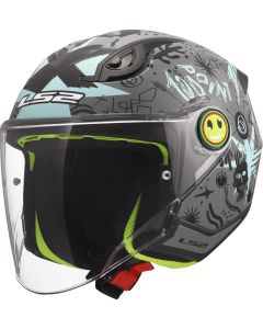 LS2 OF622 FUNNY II SCRIBBLE Kinderhelm grau-blau L