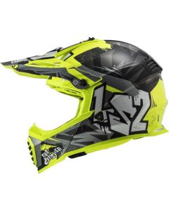 LS2 MX437 FAST EVO MINI II CRUSHER Kinder MX-Helm schwarz-fluo gelb M