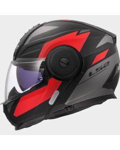 LS2 FF902 SCOPE II DURIA Klapphelm matt schwarz-rot XS
