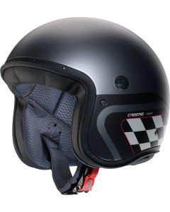 CABERG FREERIDE X DAYTONA Jethelm matt gun metal-schwarz-weiss XXL