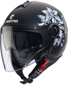 CABERG RIVIERA V4X MIA Jethelm matt schwarz-weiss-grau-hellblau XXS