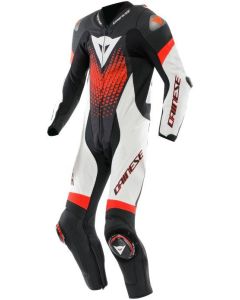 DAINESE LAGUNA SECA 6 1-Teiler Lederkombi perforiert schwarz-weiss-fluo rot 52