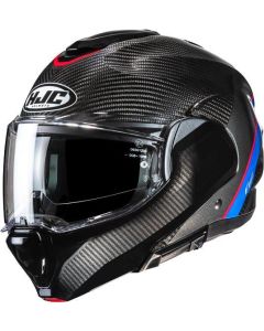 HJC F100 CARBON STAN Klapphelm carbon-rot-blau MC21 XL