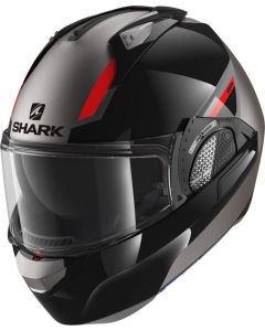 SHARK EVO GT SEAN MATT vyklápěcí přilba matná černo-šedo-červená XS