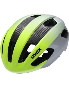 Silniční cyklistická helma UVEX RISE CC TOCSEN neon žluto-stříbrná matná 52-56cm