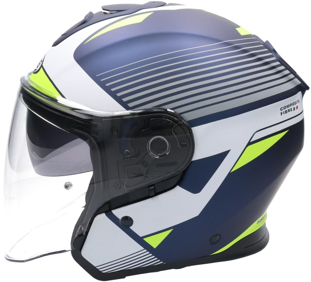 Caberg Flyon Rio Motorradhelm – Matt Blau/yamaha/weiß/gelb/silber, Carbon/Glasfaser, Doppelvisier, Größe S