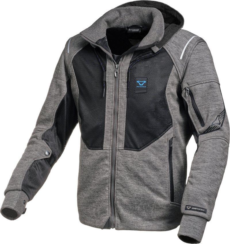 Breeze Motorrad Zip Hoodie - Schwarz Grau - XL - unisex