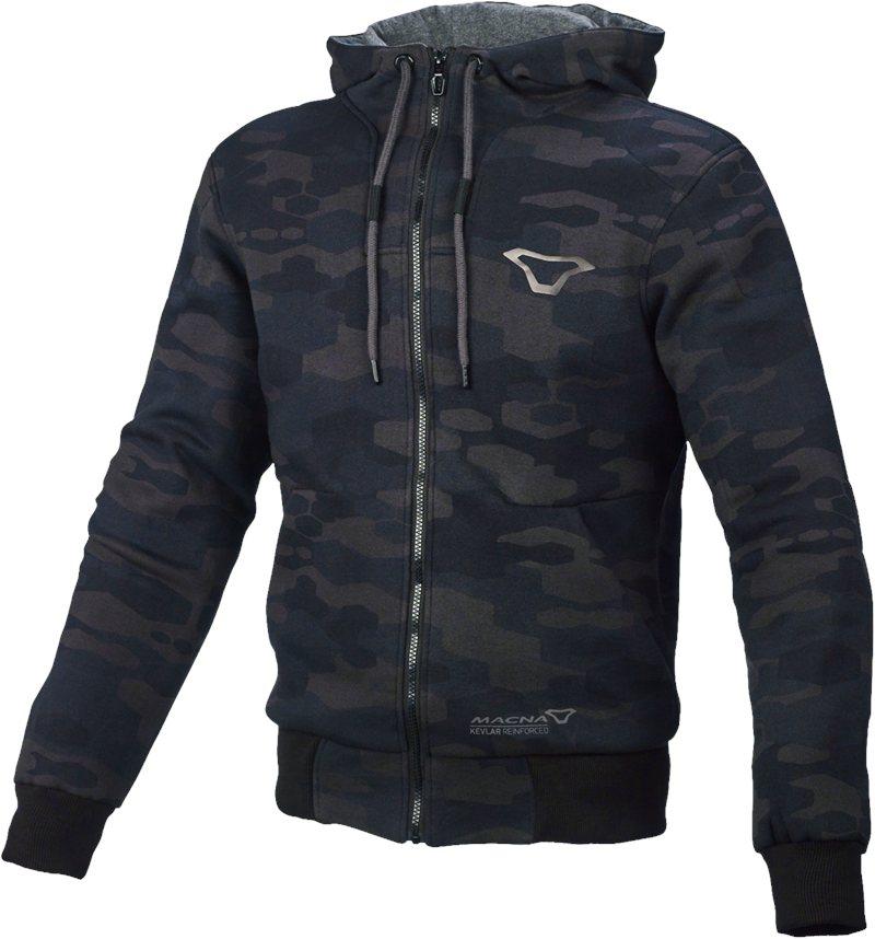 Macna Nuclone Motorrad Zip Hoodie, schwarz/Camouflage, 3XL