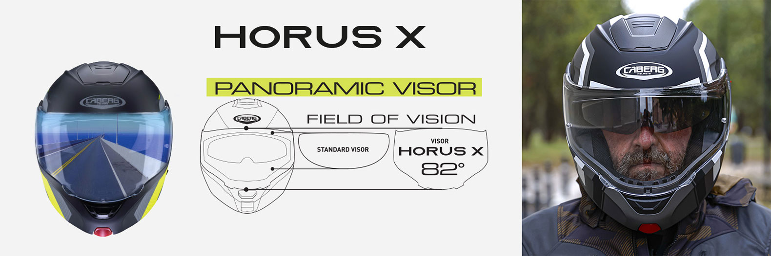 Caberg Horus X mit Panoramic Ultra-Wide Visier